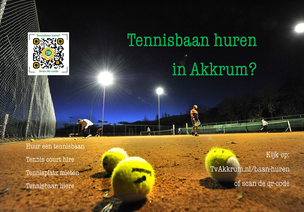 2022 Akkrum Tennisvereniging bordje baanhuur 2 1000